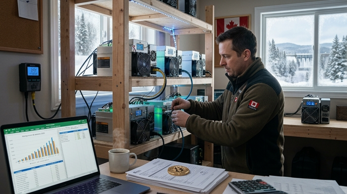 Bitcoin mining in Canada 2026: Home and Small-Scale Mining Profitability, Electricity Costs, and CRA Tax Rules